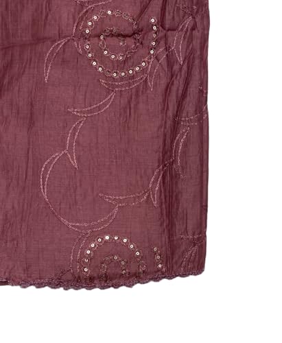 Image of LKC WOMEN'S SEQUENCE EMBROIDERED SELFDESIGN SOFT COTTON CHANDERI DUPATTA