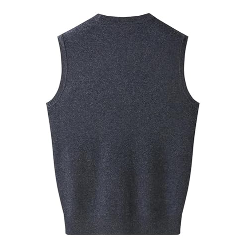 Men's Sleeveless Sweater Vest Fashion Solid Color V-Neck Button Down Knitted Cardigan Vest2
