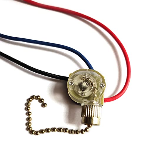 Abcsweet Interrupteur à chaîne 3 fils pour ventilateur de plafond de bureau ventilateur de plafond lampe antique interrupteur à chaîne ventilateur de...