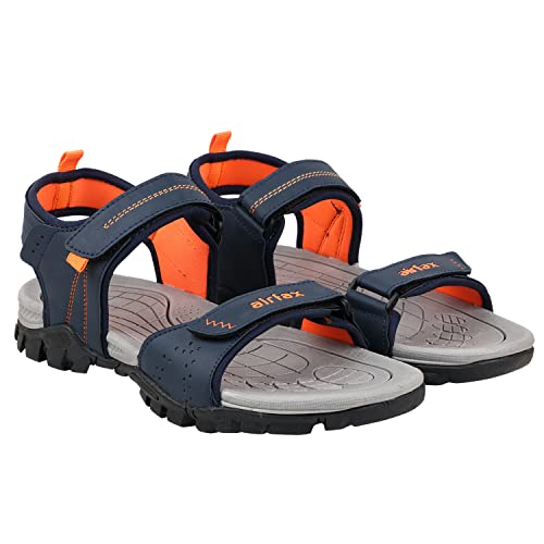 Image of AIRFAX Men's Casual|Indoor /Outdoor| Lightweight & Comfortable | Fashionable & Regular Use | with Phylon Technology Sole Valcro Sports Sandals-Black(AZONIX1)