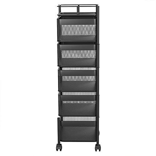 Luchs - Universeel multifunctioneel rek, keukenrolwagen, fruitmand, opbergdoos, keukenrek, organizer voor keuken, badkamer, kinderkamer en kantoor op wielen (3 vakken