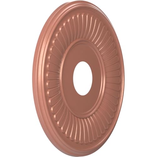 Image of Ekena Millwork CMP16BEFCP Berkshire Thermoformed PVC Ceiling Medallion (Fits Canopies up to 7 inch), 16 inchOD x 3 1 /2 inchID x 1 inchP, Universal Pearl Metallic Champagne Pink