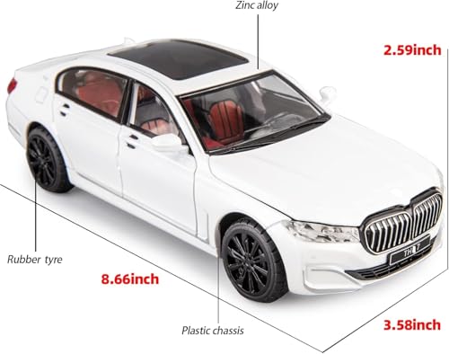 Image of PLUSPOINT Diecast 7Series 760 THE7 Toy Car 1:24 Scale Model,Pull Back Vehicles Alloy Simulation Supercar with Lights and Sound Also for Car Dashboard,Kids,Adult