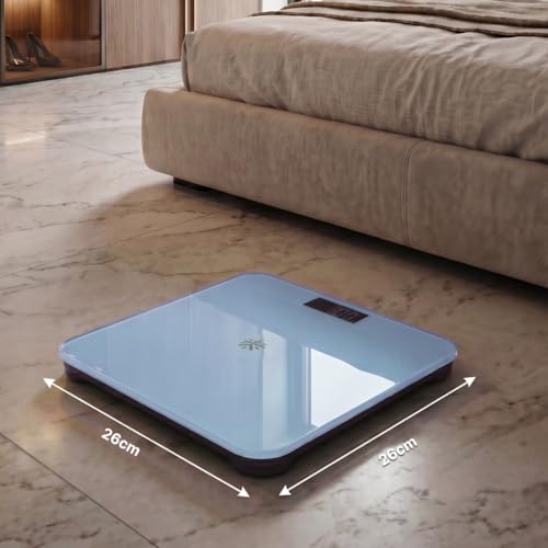 Image of Cult Active body Weighing scale, LCD display, Weight Machine, 180 Kg, Batteries included, Tempered Glass Platform, Ideal for Home Use, Blue.