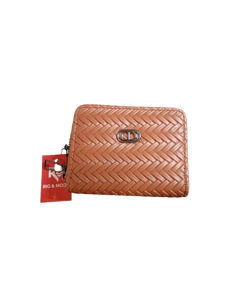 Rig & Mod Women's Zip Wallet, Tan, Woven Texture, Zip-Around Closure, Card Slots-picture-18