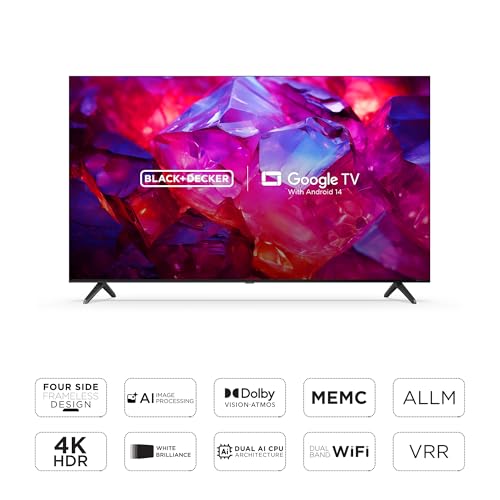 Image of BLACK+DECKER 164 cm (65 inches) A1 Series 4K Ultra HD LED Smart Google TV BXTVGU65UD2875ATIN (Black)
