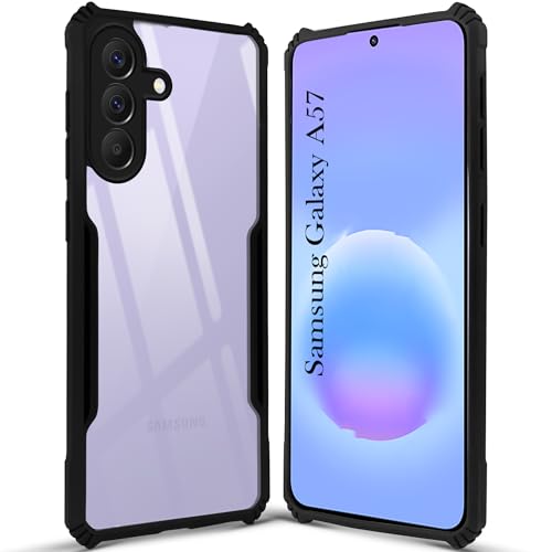 Image of Jkobi Hybrid Back Cover Case for Samsung Galaxy A57 5G (Shockproof with Polycarbonate Clear Panel | Professional Black)