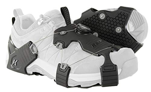 Korkers Ice Walker Black/Grey Taction Cleats, OA9100BKGY, Medium