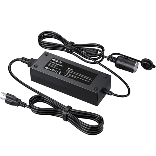 AstroAI AC to DC Converter 10A/120W/7.78FT/110V to12V Converter, Car Cigarette Lighter Adapter, AC/DC Power Supply Adapter Transformer for Inflator, Car Refrigerator, and Other Car Devices