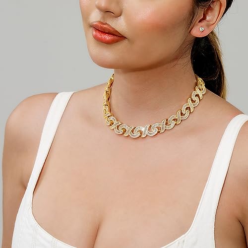 Lulu Mel Iced Out 15mm Geometric Zircon Cuban Link Chain For Women Men, Hip Hop 14K Gold Plated Bling Mens Heavy Miami Cuban Link Rapper Chains2