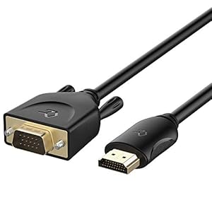 Rankie HDMI naar VGA Kabel (Mannelijk naar Mannelijk), Compatibel met Computer, Desktop, Laptop, PC, Monitor, Projector, HDTV en meer, 1.8m