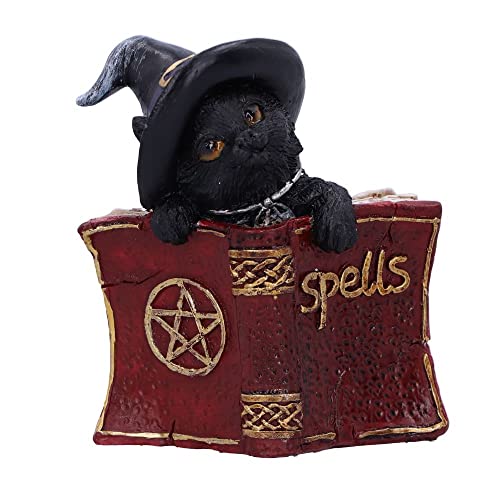 Nemesis Now Kitty's Zauberbuch-Figur Grimoire, 8,2 cm, Kunstharz, rot, Hexe vertraute Figur, perfekte Ergänzung für Jede Hexerei-Kollektion, gegossen aus feinstem Harz, fachmännisch handbemalt