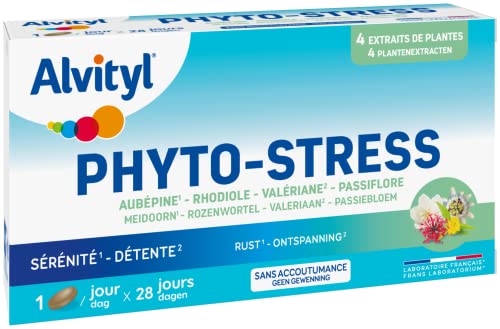 Alvityl Phyto-Stress - 4 extraits de plantes - Sérénité, Détente - Dès 12 ans - 28 comprimés