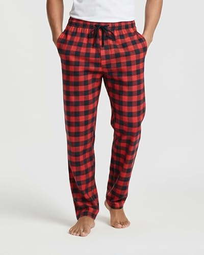 Image of Real Essentials 3 Pack: Men's Soft Cotton Flannel Pajama Pants PJ Lounge Bottoms Elastic Waist Pockets (Big and Tall)