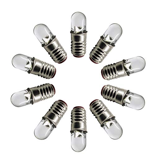 Ruiandsion E5 LED Bulb 12V Warm White E5 E5.5 Screw Base LED Bulb Upgrade for Modle Train Lights(Pack of 10)