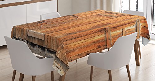 Ambesonne Western Tablecloth, Wild West Rural Country Town Rustic Weathered ...