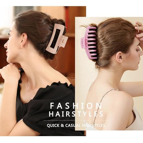 Image of ANNA CREATIONS Korean Fashion Matte Hair Claw Clips Strong Hold Clutcher for Thick & Thin Hair Accessories Clutches for Women & Girls Pack of 8