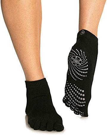 Gaiam womens Grippy Yoga Socks, Grey (M/L), One Size US