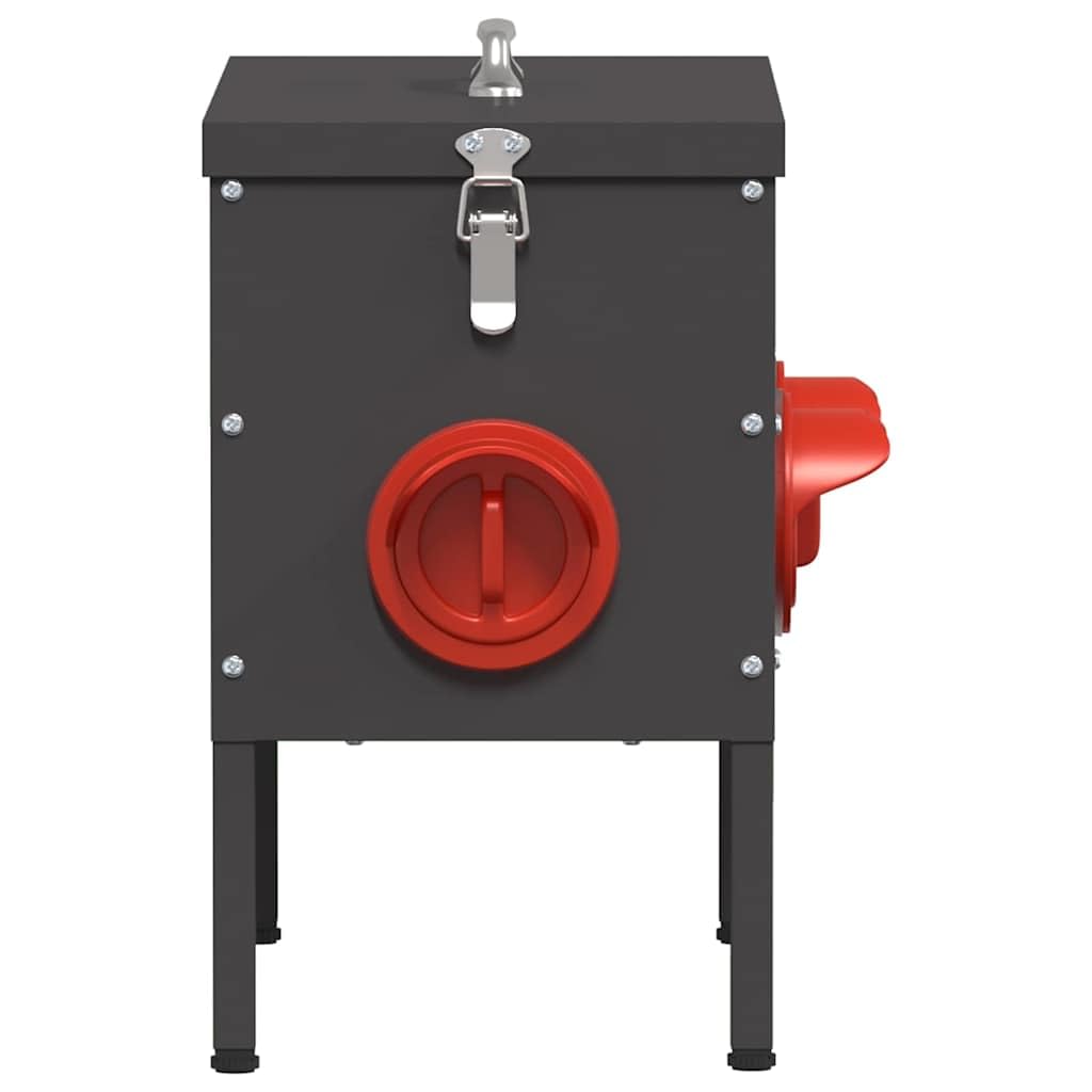 Comedero para gallinas 2 piezas de metal negro, diseño moderno para interior y exterior, dimensiones 41,5 x 20,5 x 33 cm, construcción robusta de acero, fácil de limpiar, ideal