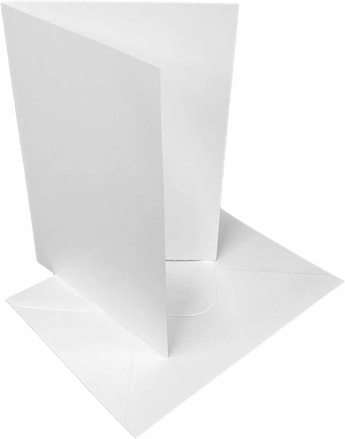 DJP 5x7 Bright White Card Blanks & Envelopes - 300gsm Card Pre-Creased for Easy Folding - Pack of 25