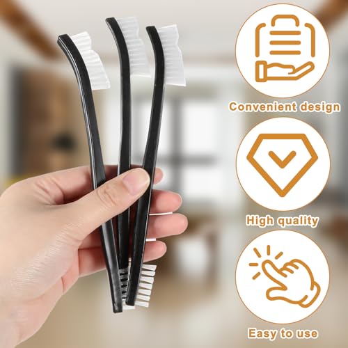 LIQWEI 4 Stück Reinigungsbürsten Set, Doppelseitiges Pistolenreinigungsbürsten Set, Kleine Detaillierungs Fugenbürsten Steife Borsten Bürsten für Küchenspüle Badezimmer