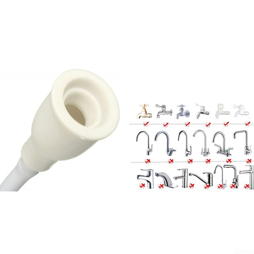 Tubo spray per lavandino in plastica bianca, doccetta portatile e spruzzatore per rubinetto per lavare capelli, sciacquare verdure, shampoo spray portatile per bagnare bambini, animali domestici
