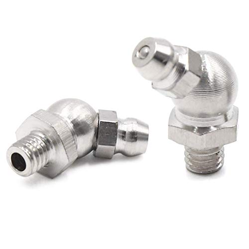 Image of COMOK Silver Tone 45 Degree Stainless Steel Grease Nipple Car Use Fitting 20pcs (M6)