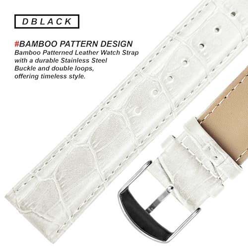 Image of DBLACK ''HIKRO'' Leather Watch Strap, Bamboo Design Full Padded Watch Belt / / For 18mm, 20mm, 22mm, 24mm, or 26mm Watch Band (Choose Your Size & Color)