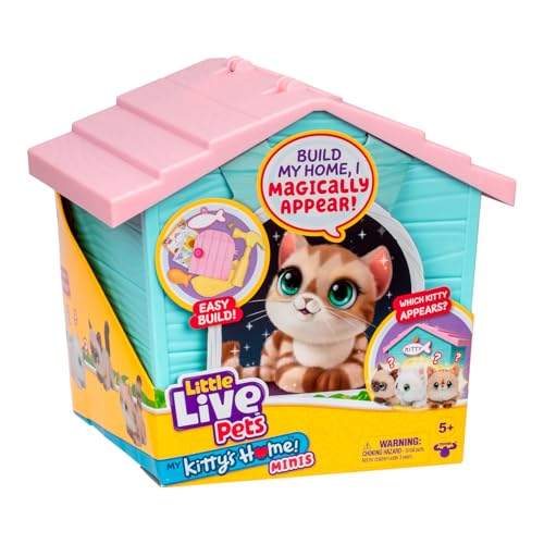 Little Live Pets My Kitty's Home Mini Playset, Mystery Kitty Plush Reveal, Build and Decorate Toy...