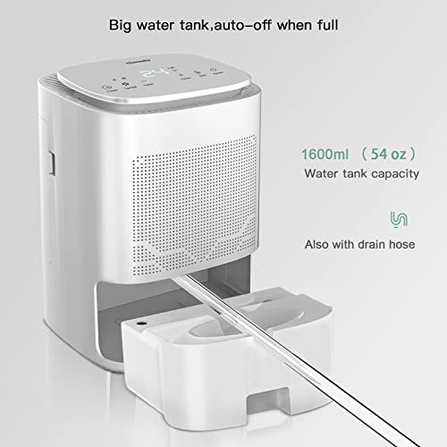 Dehumidifier and Air Purifier Combo,HEPA H13 Filter and Negative Air Ion Function,54oz(1600ML) Water Tank with Drain Hose,24hrs Auto-Off Timer,Idea for Bedroom,Bathroom,Closet,RV