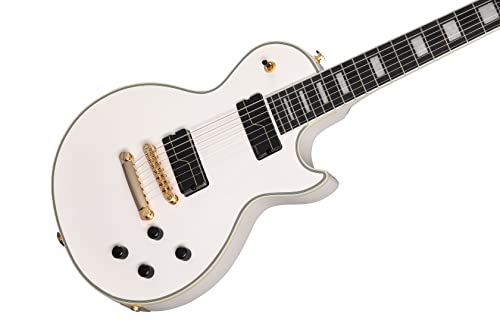 Epiphone Matt Heafy Les Paul Custom Origins 7 cordes avec étui rigide Blanc - Les Beatles, Paul McCartney, John Lennon, RIngo Starr, George Harrison Epiphone Matt Heafy Les Paul Custom Origins 7 cordes avec étui rigide Blanc – Image 3