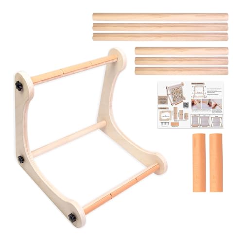 Bastidor de bordado, soporte de bordado de altura ajustable, de madera, portátil y ajustable para punch aguja, patrón de bordado y colgante de pared