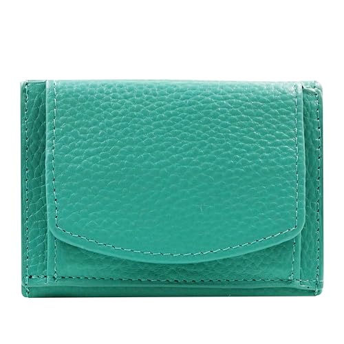 FreeHaveFun Mini Geldbörse Damen klein Leder, Türkis, kleines Portemonnaie Kleiner Geldbeutel Wallet for Women Portmonee Brieftasche Kinderportmonee Teenager Mädchen Damenportemonnaie Reiseportmonaie
