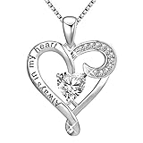 Sterling Silver Always in My Heart Double Love Heart Pendant Necklace with 18' Box Chain