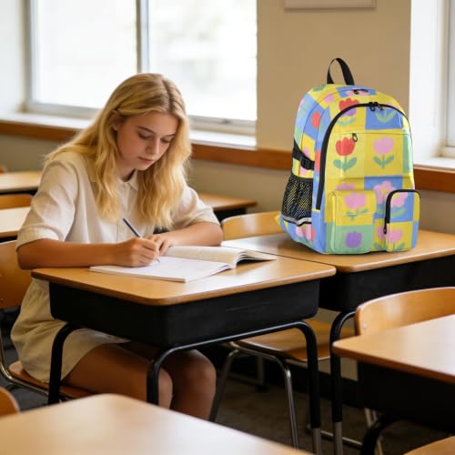 Mochilas de viaje florales con compartimentos amplios para estudiantes 6