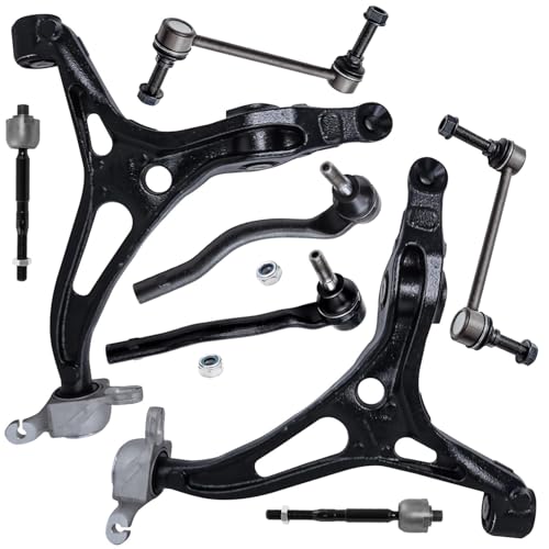 Image of Detroit Axle - 8pc Front End Kit for Mercedes-Benz ML350 ML320 GL450 GL550 GL350 ML500 GL320 ML550 ML450, 2 Lower Control Arms 2 Sway Bars 4 Inner Outer Tie Rods Suspension Replacement