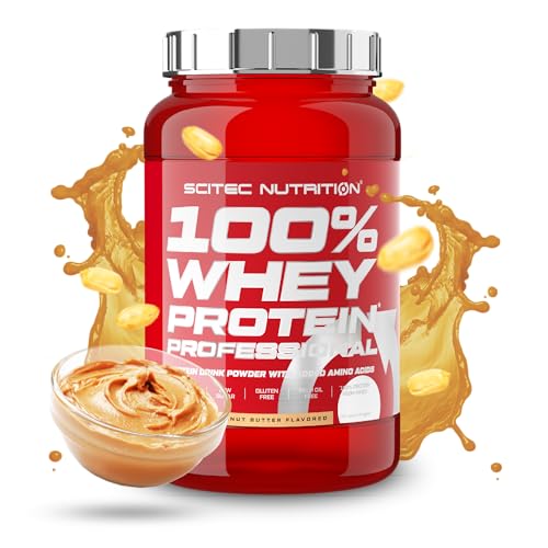 Scitec Nutrition 100% Whey Protein Professional - Mejorada con Aminoácidos Extra y Enzimas Digestivas - Sin gluten - Sin aceite de palma, 920 g, Mantequilla de cacahuates