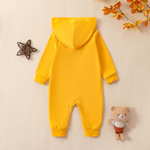 Emmababy Newborn Hooded Romper Baby Boy Girl Solid Color Zip Up Jumpsuit Long Sleeve Zipper Playsuit Fall Winter Warm Clothes3