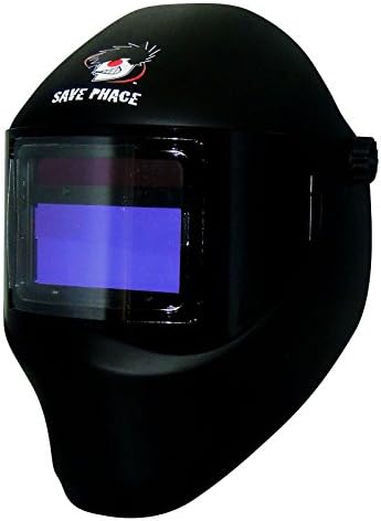 Save Phace Auto Darkening Welding Helmet Captain Jack RFP 40VizI4 Series - Ear to Ear Vision Welder Hood Grinding Mask with 4.3 x 3.5 Inch Internal Adjustable ADF for MIG/MAG/TIG/Plasma - 2 Sensors So,Matte Black image 5