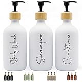 FCINNOVA Dispensador Jabon Baño blanco mate 500ml Set de 3 Botes para Gel y...