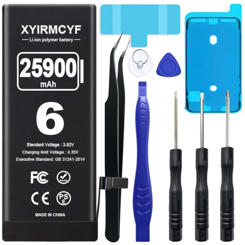 XYIRMCYF 25900mAh Super Capacity Battery iPhone 6/6G, 0