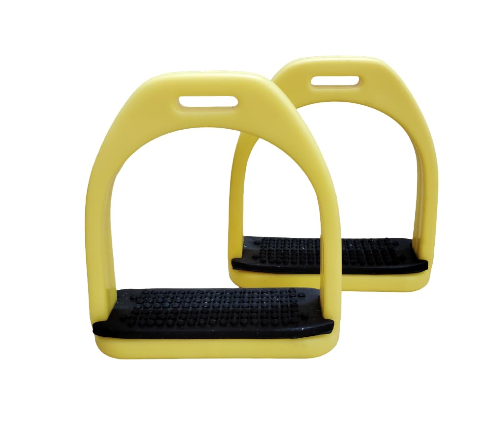 Yellow Plastics Stirrups with Non Slip Rubber Pads