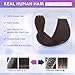ZNXDJXE Dark Brown Clip in Hair Extensions Real Human Hair Invisible Seamless Remy Human Hair Clip in Extensions for Women 18 Inch 100g, 8pcs Per Set with Double Weft