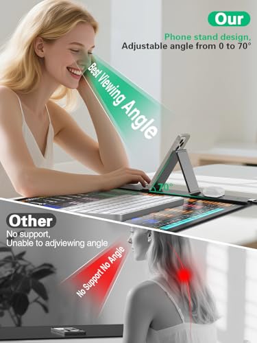 Image of Mouse Pad with Foldable Phone Holder, Wireless Charging Desk Mat 31.5x15.75 Mousepad with Superior Micro-Weave Cloth Non-Slip Waterproof Desk Pad