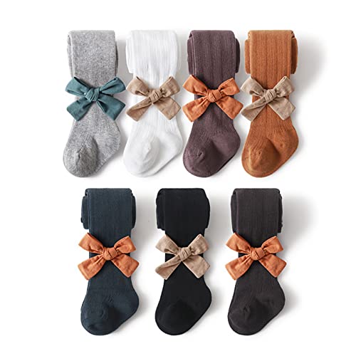 Baby Girls Cute Bow Tights Cable Knit Solid Leggings Winter Warm Stockings For Toddler Kids Cotton Seamless Pantyhose2