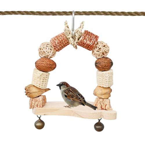 Giocattoli da masticare con altalena di | Bird Swings Giocattoli Pappagalli Gabbia, Giocattoli pendenti per Masticare, di legno per pappagalli, per