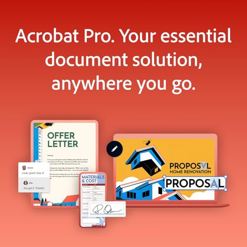 Image of Adobe Acrobat Pro | PDF Software | Convert, Edit, Covert, Sign | 12-Month Subscription | PC /Mac | Email Delivery