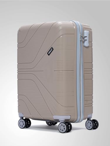 Image of Wesley Golfer Style Cabin 57 cm Small 8 Wheel Hard Case Trolley Bag Suitcase,(57cm, Beige)