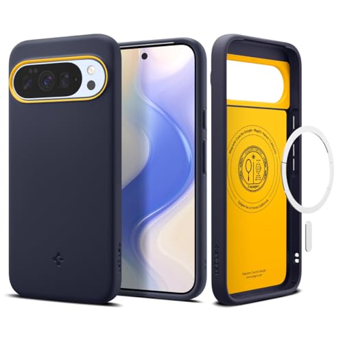 Image of Spigen Nano Pop MagFit Back Cover Case for Pixel 10 Pro XL, Pixelsnap Compatible, Bold Two-Tone Design - TPU | Blueberry Navy
