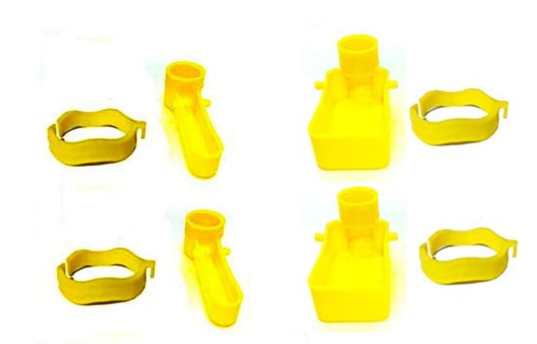 AL-Bi Plastic Bird Cage Food Feeder Water Drinker Cups for All Types of Bottles with Bottle Holder Rings(4 Sets) (B0CFHTZC1R) Amazon Price History, Amazon Price Tracker